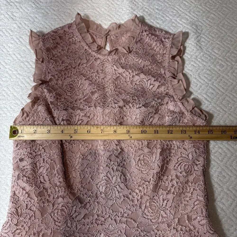 City Studio Kids Dress 11 Blush Pink Sparkle Lace Ruffle Sleeveless Fit & Flare
